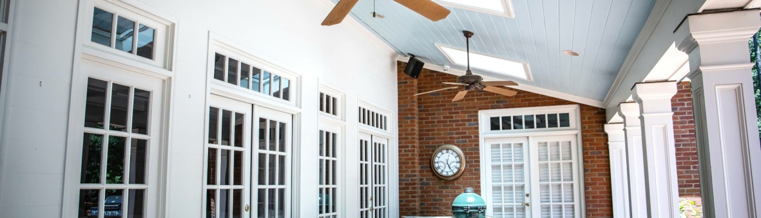 porch with brick accents